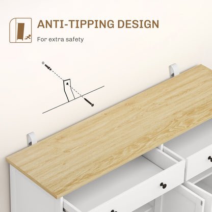 Modern Sideboard, Buffet Cabinet with Storage Drawers, White