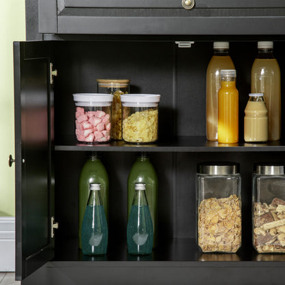 Sideboard Buffet Cabinet, Modern Accent Cabinet with 2 Drawers and Adjustable Shelves, Entryway Cabinet, Black