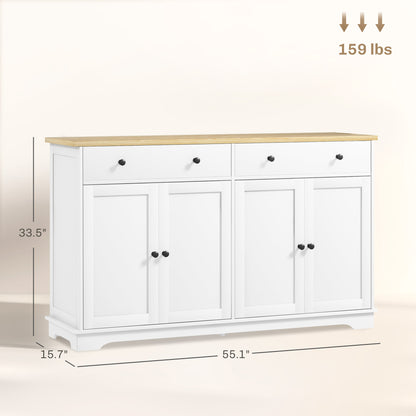 Modern Sideboard, Buffet Cabinet with Storage Drawers, White