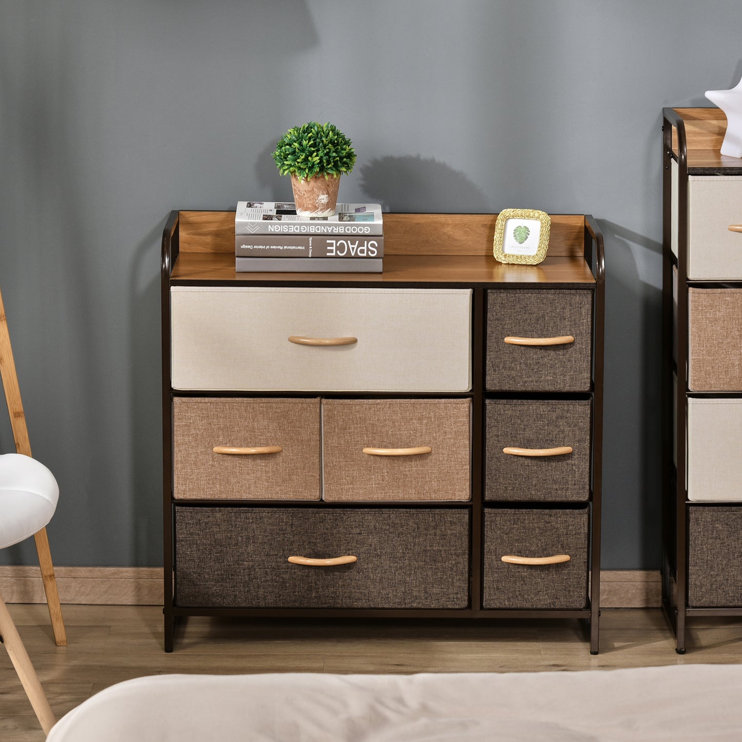 3-Tier Storage Organizer for Bedroom and Workspace Maple Wood