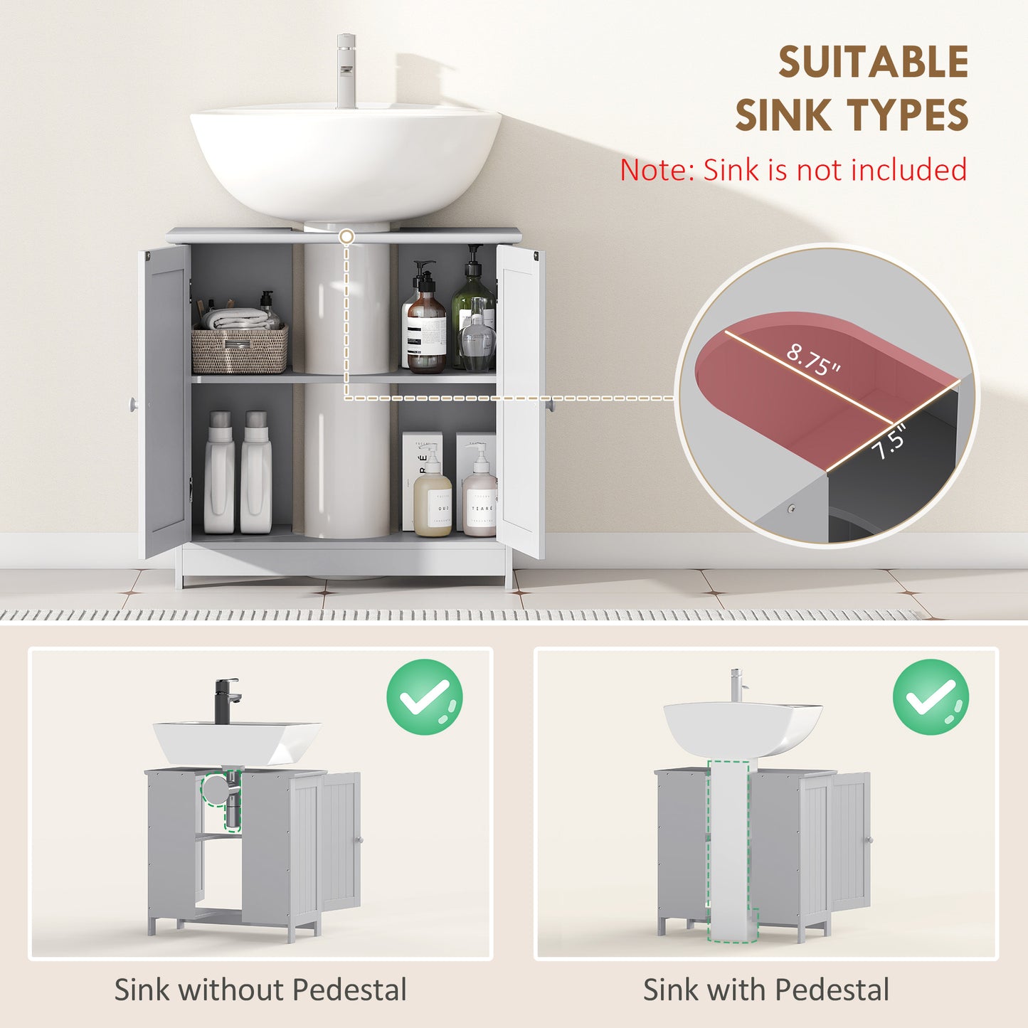 Light Gray Bathroom Vanity Cabinet