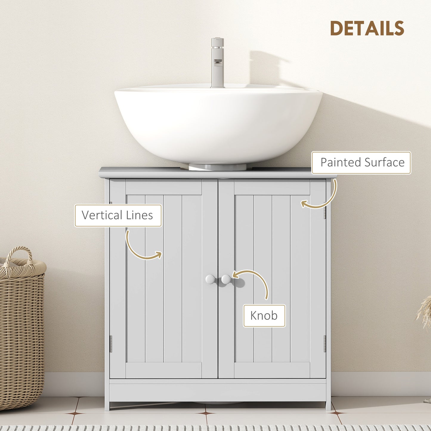Light Gray Bathroom Vanity Cabinet