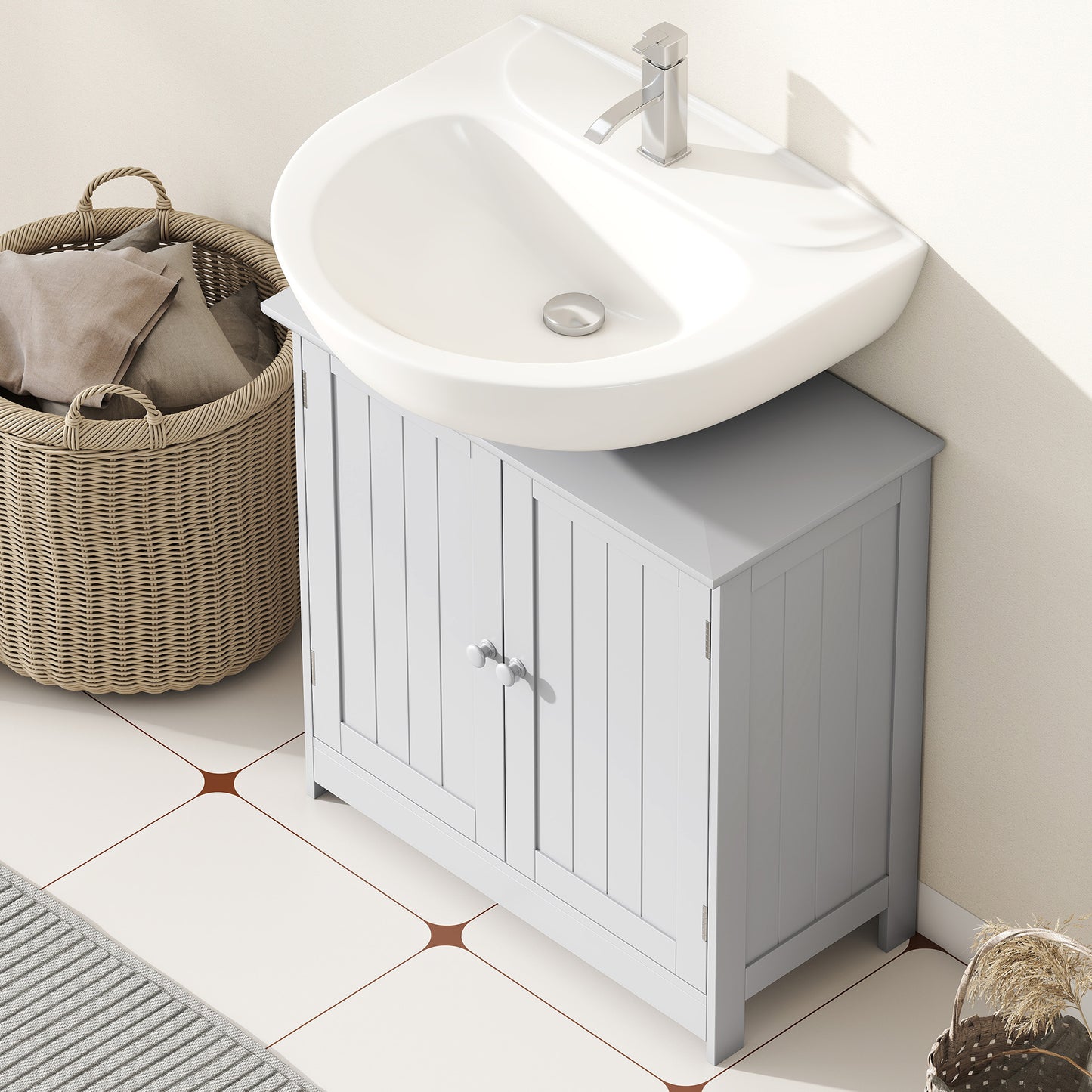 Light Gray Bathroom Vanity Cabinet
