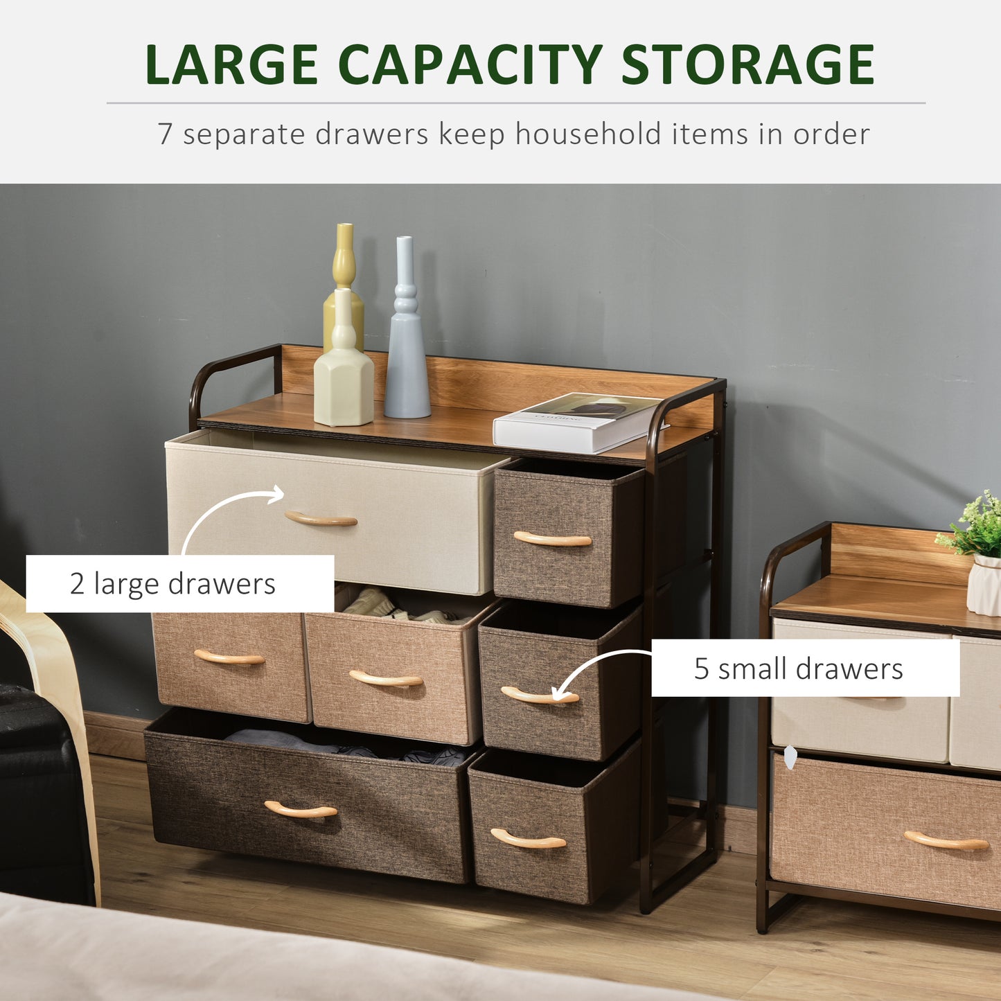 3-Tier Storage Organizer for Bedroom and Workspace Maple Wood