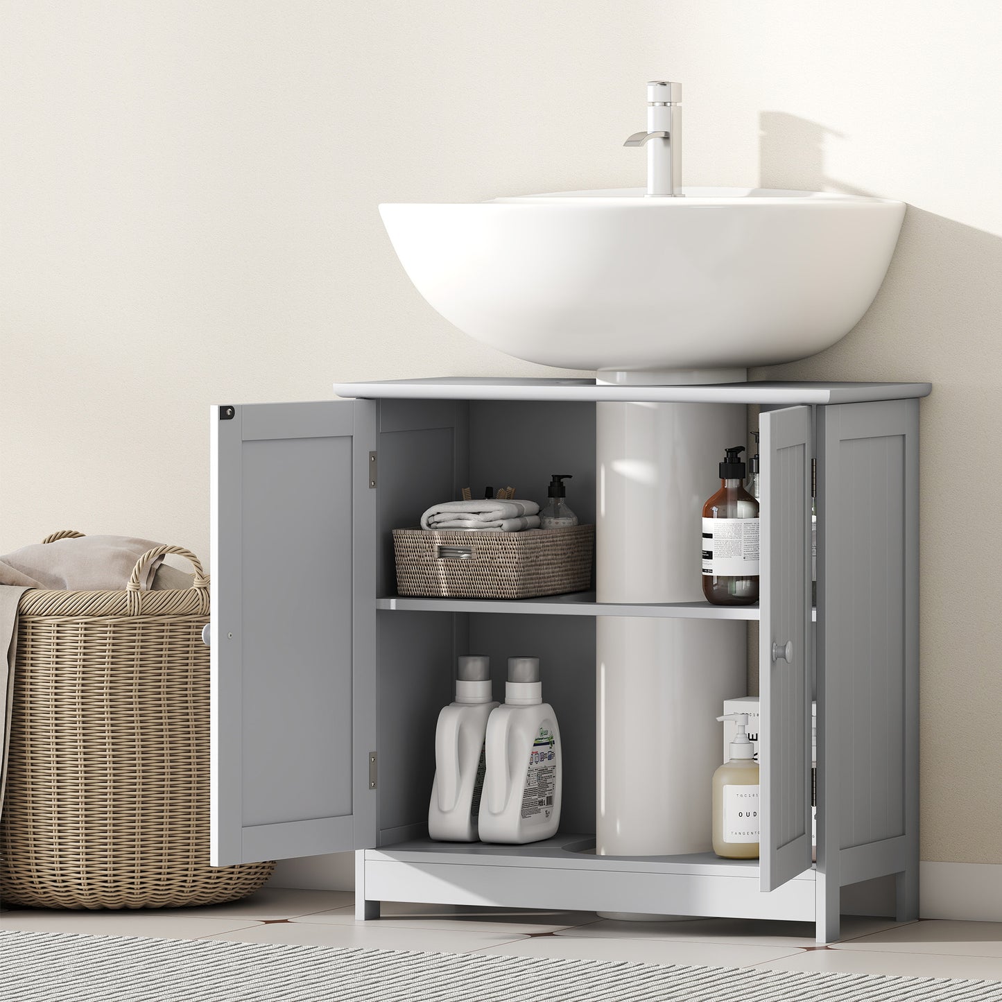 Light Gray Bathroom Vanity Cabinet