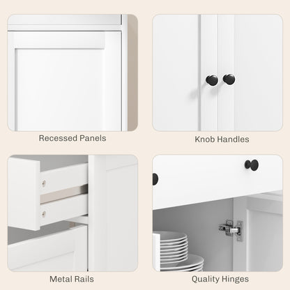 Modern Sideboard, Buffet Cabinet with Storage Drawers, White