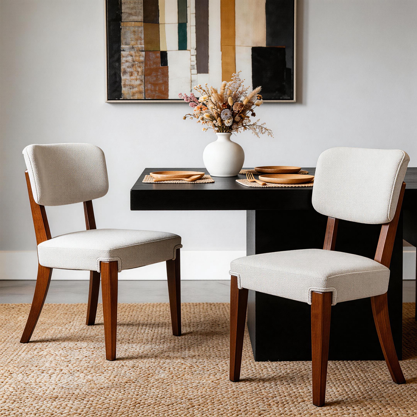 Modern Armless Dining Chairs set of 2