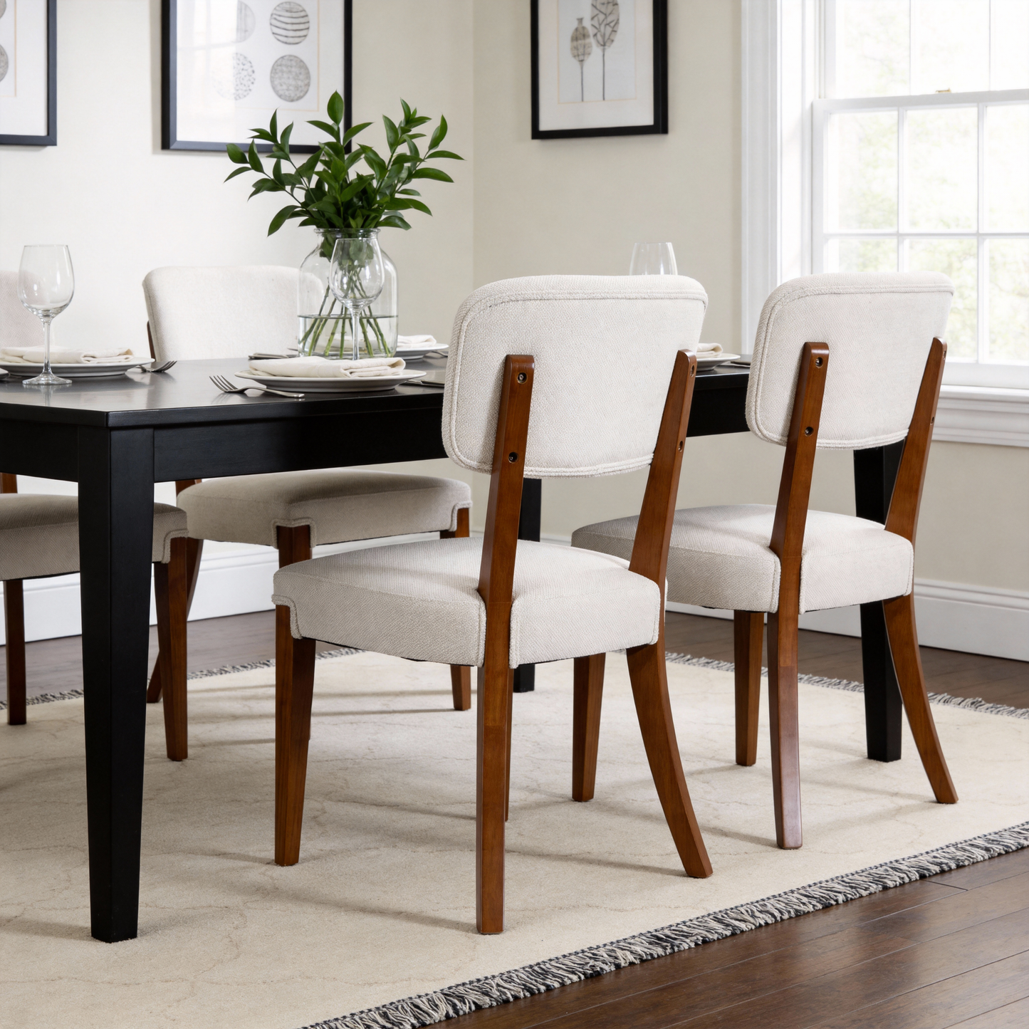 Modern Armless Dining Chairs set of 2