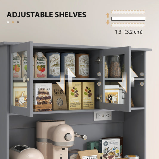 Freestanding Kitchen Pantry Cabinet, Gray